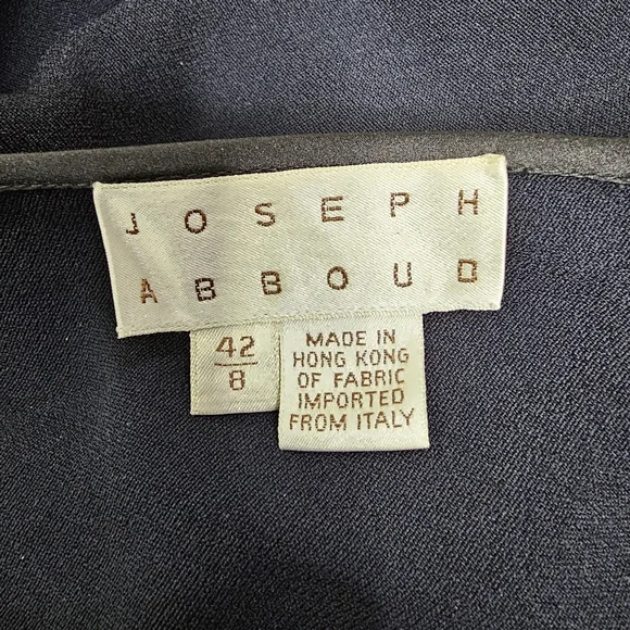 Joseph Aboud Deep Navy Blue Strappy Off-Shoulder Long Sleeve Dress Size 8 - Picture 12 of 14